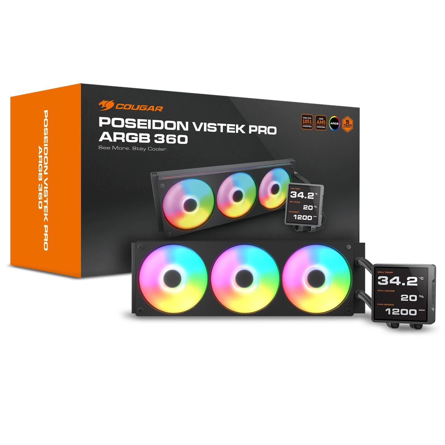 Sistema de Refrigeração Líquida para CPU COUGAR CGR-PSDVPRGB-B-360 (120 mm - 2500 RPM - Multi - Preto) — miniatura 5
