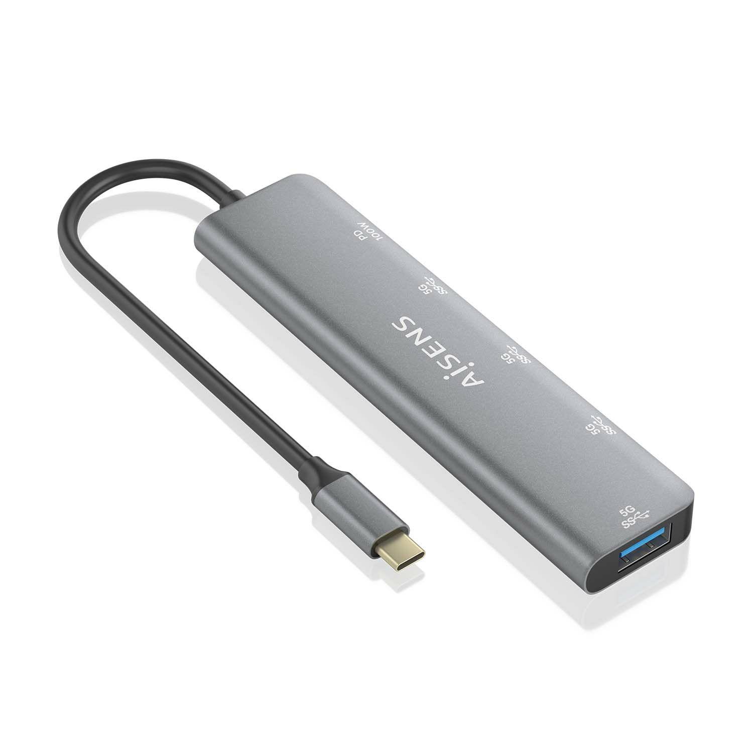 Hub USB-C AISENS A109-0857 (0,15 m - Cinzento)