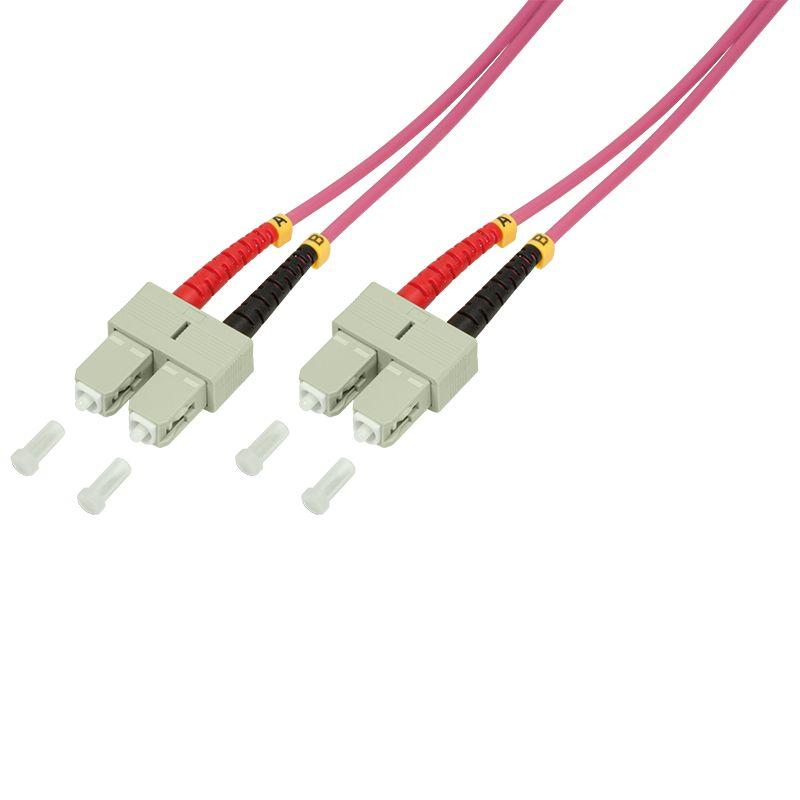 Cabo de Fibra Ótica LOGILINK FP4SC01 (SC/UPC-SC/UPC - OM4 50/125 µm - 1 m - Rosa)