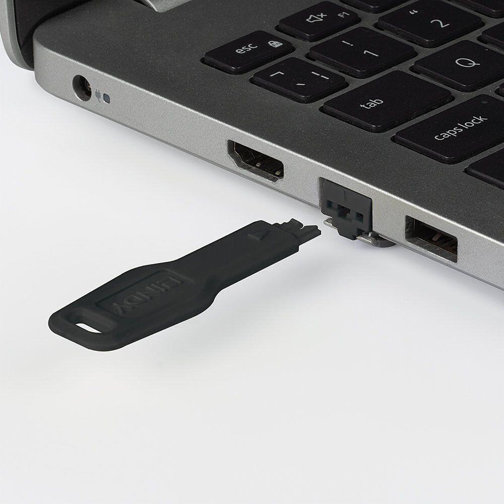 Bloqueador de Porta RJ-45 com Chave LINDY 47891 (10 unidades - Preto), miniatura 3