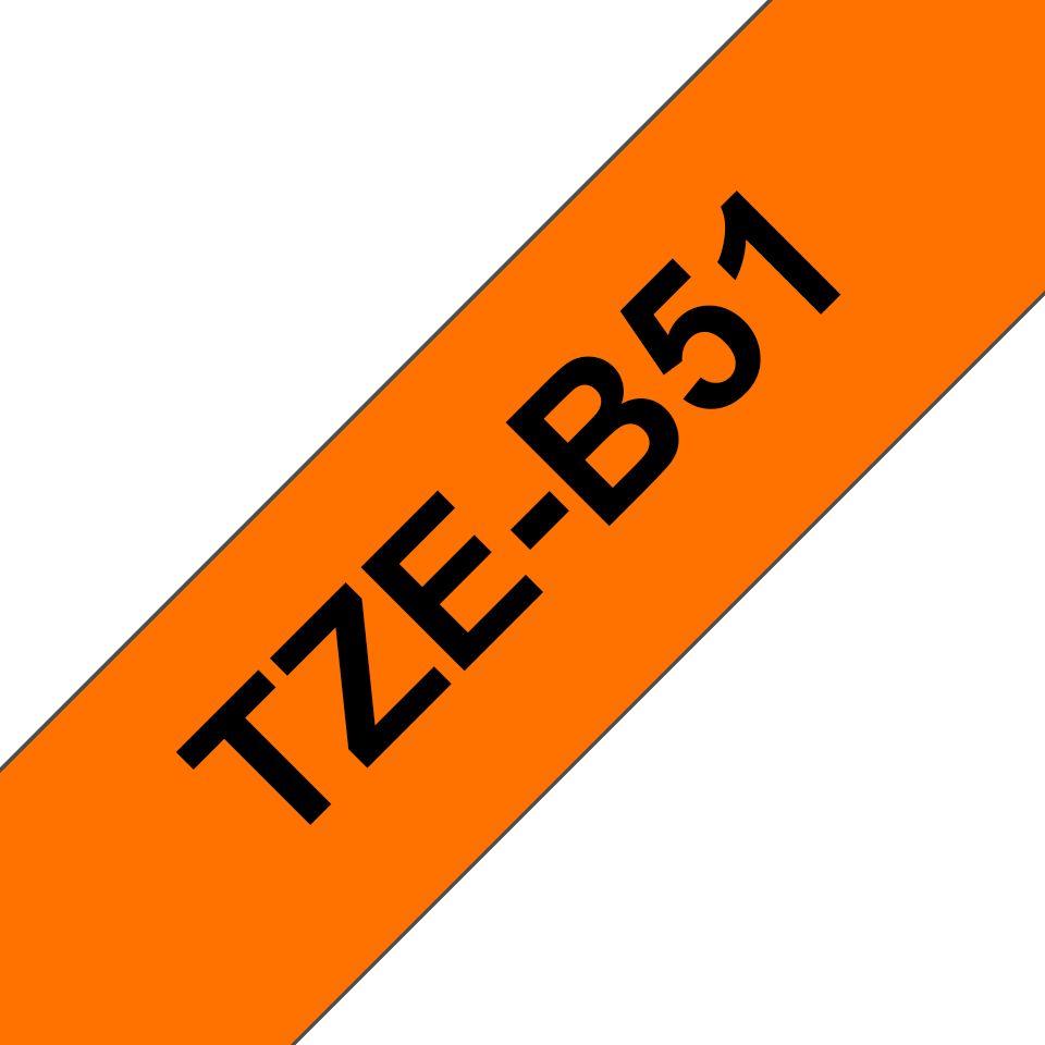 Fita de Impressão BROTHER TZe-B51 (Preto sobre Laranja Fluorescente)