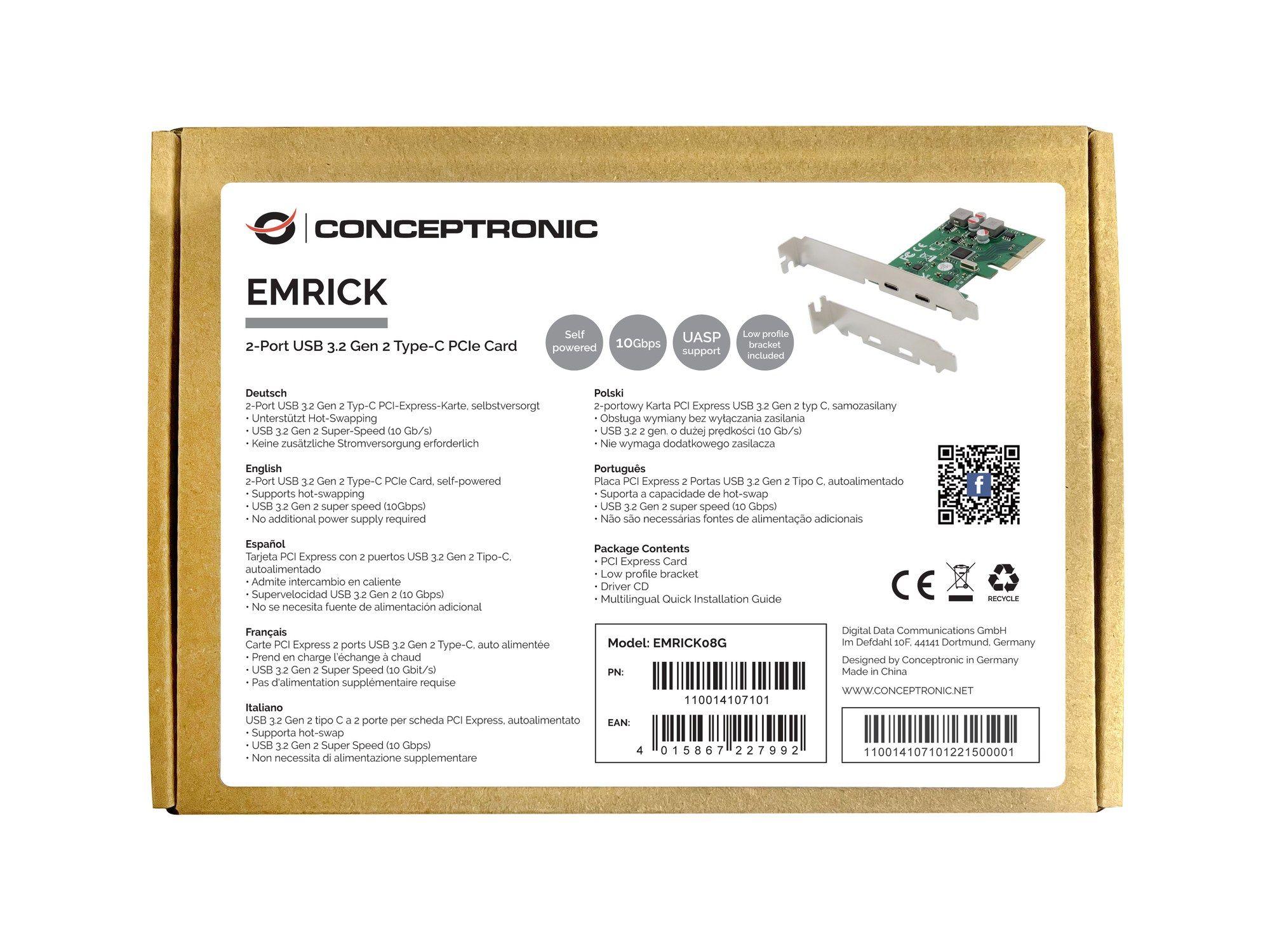 Placa Controladora PCI Express CONCEPTRONIC EMRICK08G (Verde) — miniatura 2