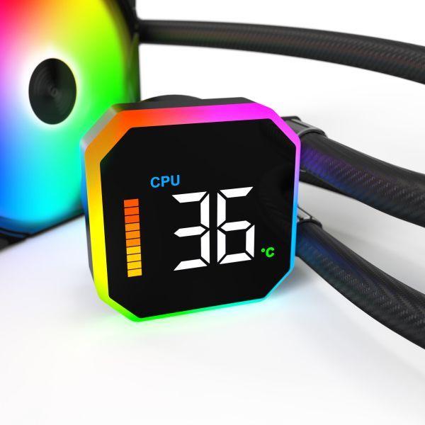 Refrigeração Líquida CPU MONTECH HyperFlow Digital 360 (120 mm - 2200 RPM - Âmbar, Azul, Verde, Vermelho - Preto) — miniatura 5