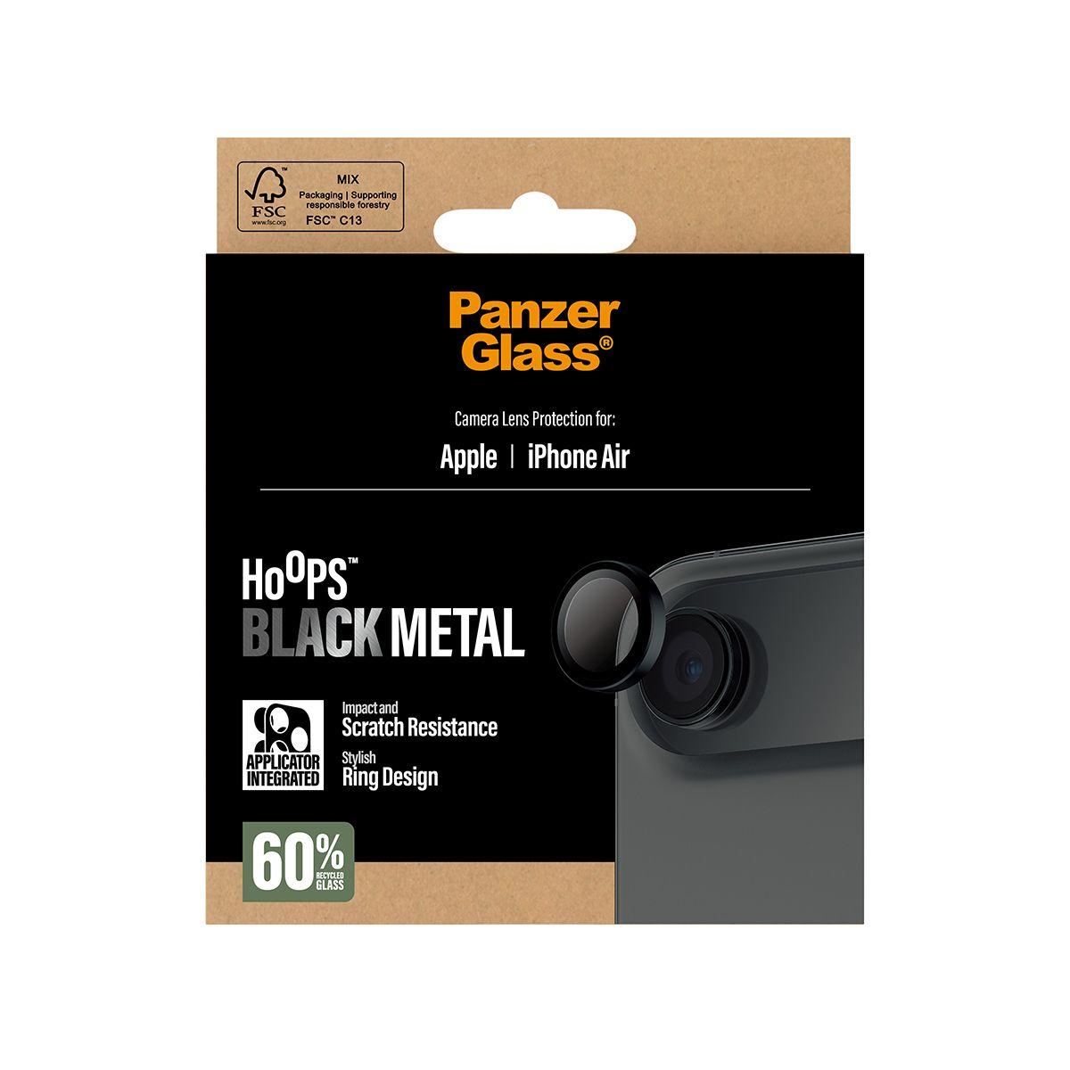 Protetor de Lentes de Câmara PANZERGLASS Hoops para iPhone Air (Apple iPhone Air - Apple - Vidro temperado, Silicone - Preto), miniatura 3