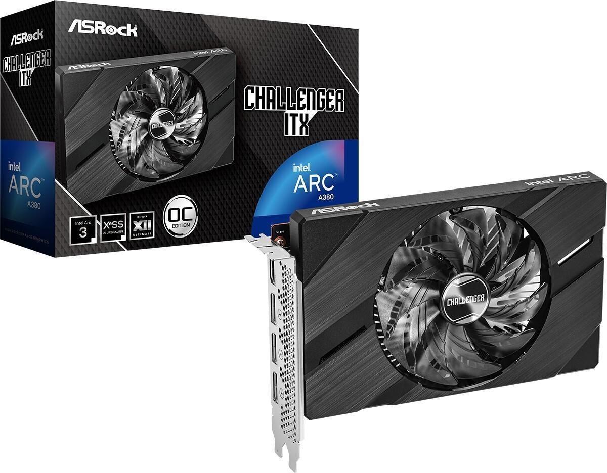 Placa Gráfica ASROCK Intel Arc A380 Challenger ITX OC (Intel Arc A380 - 15 Gbps - 6 GB - Preto)
