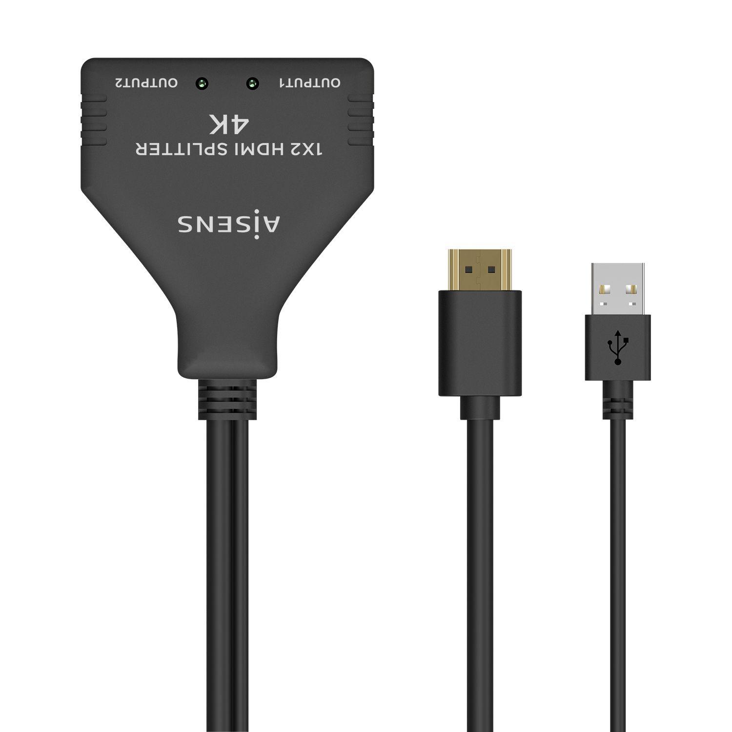 Duplicador HDMI AISENS A123-0654 (0,3 m - 30 Hz - Preto)