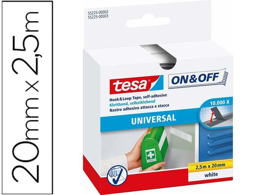Fita de Fecho de Gancho e Argola Autocolante TESA ON&OFF Universal (Branco), miniatura 2