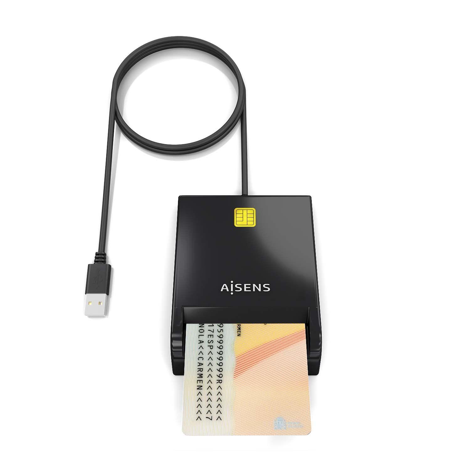 Leitor de Cartões Inteligentes AISENS ASCR-SN06-BK (USB 2.0 - Preto), miniatura 3