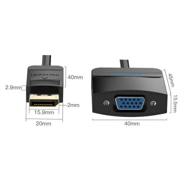 Adaptador DisplayPort para VGA VENTION HBFBB (0,15 m - Preto) — miniatura 5