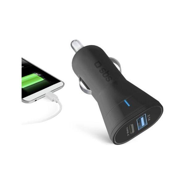 Carregador de Isqueiro SBS TECRTC1USB2AUL (15 W - Preto), miniatura 2