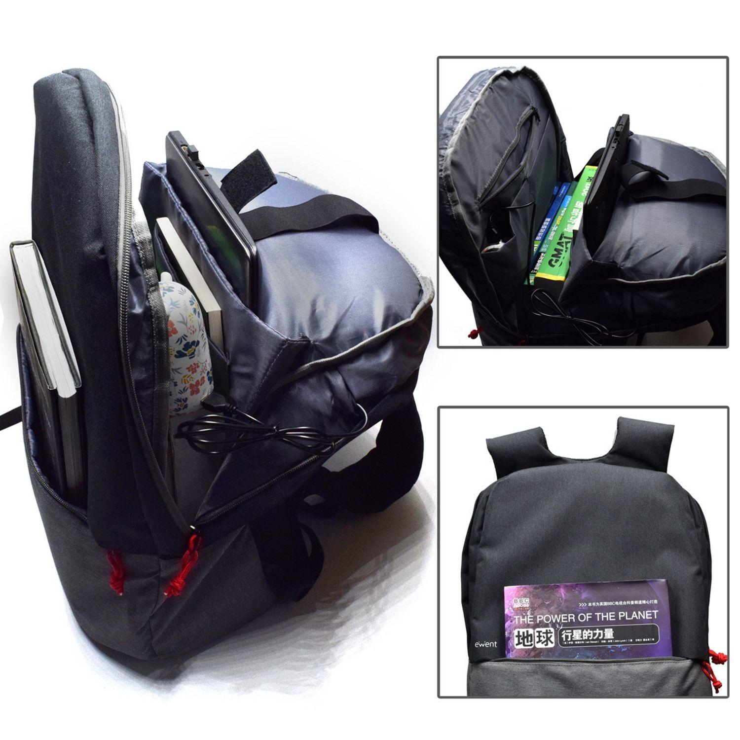 Mochila EWENT EW2529 (17,3" - 30 l - Poliéster - Preto), miniatura 3