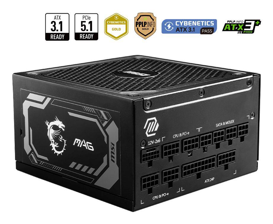 Fonte de Alimentação MSI MAG A1250GL PCIE5 (ATX - 1250 W - 80 PLUS Gold - Preto)