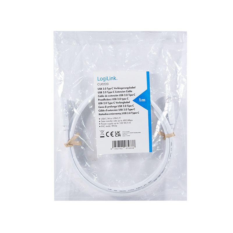 Cabo de Extensão USB-C LOGILINK CU0220 (1 m - USB-C - Branco) — miniatura 4