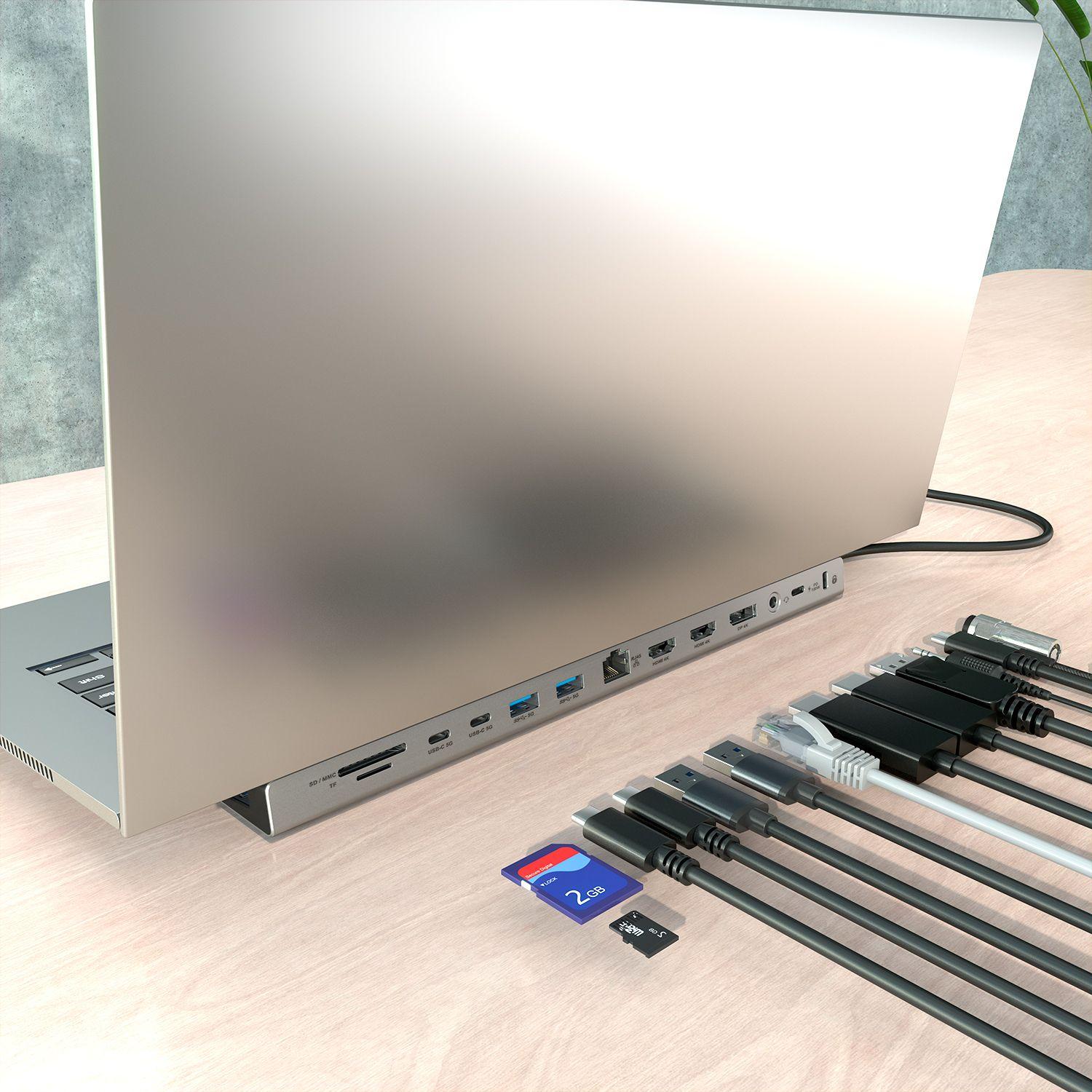 Dock USB-C AISENS ASUC-13P042-GR (0,3 m - Cinzento), miniatura 6