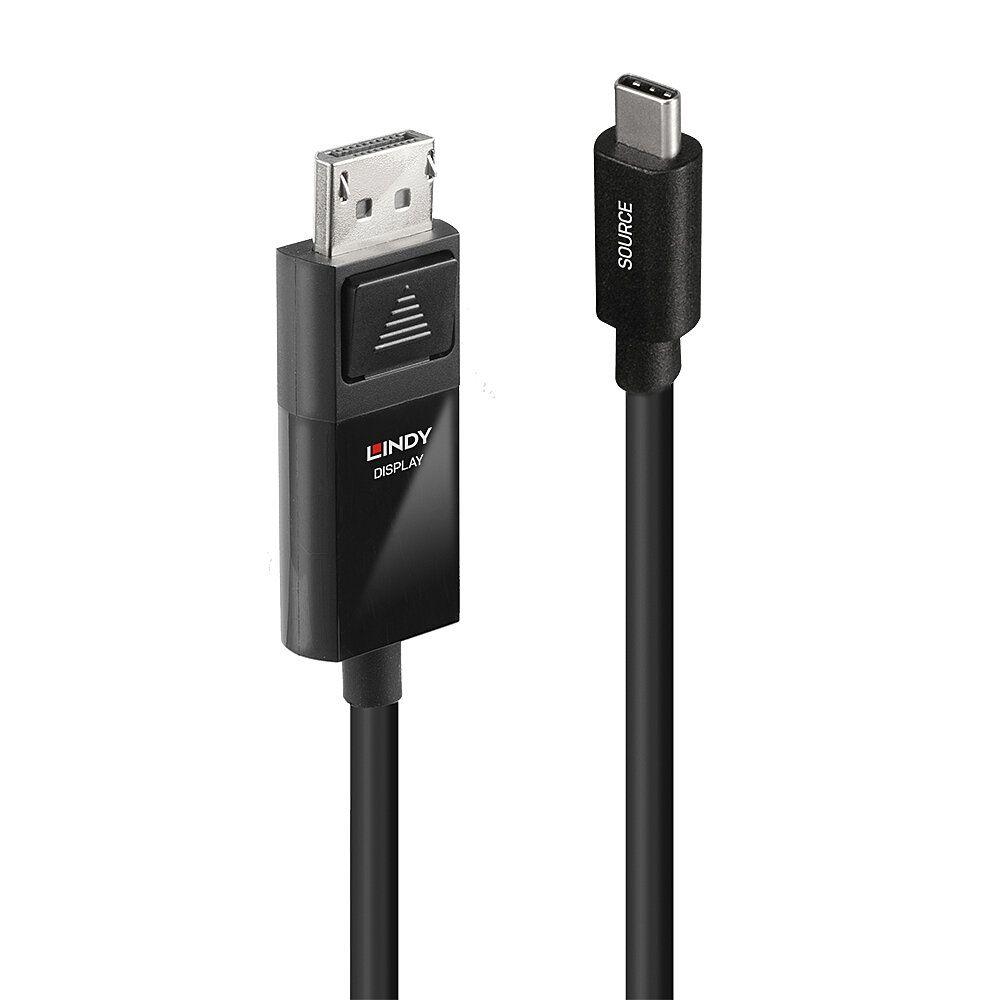 Cabo USB-C para DisplayPort LINDY 43343 (3 m - USB Type-C, macho, reto - DisplayPort, macho, reto - Preto)