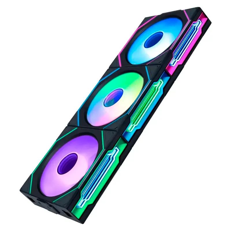 Conjunto de 3 Ventoinhas LIAN LI UNI FAN SL-INF Wireless ARGB Reverse Blade 120 mm (PBT, alumínio e policarbonato - Multi - 5,16 W - Preto), miniatura 2