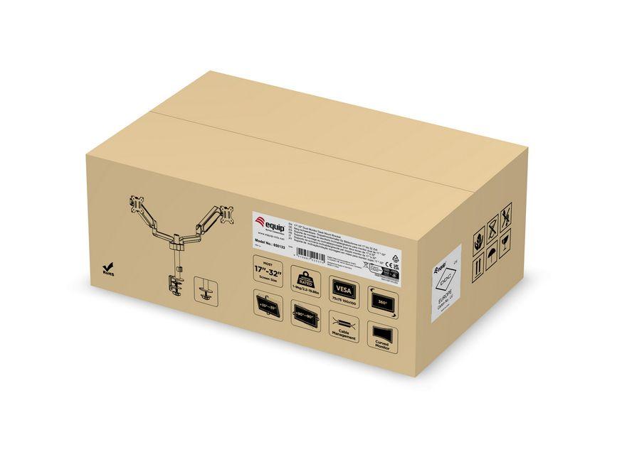 Suporte de Secretária para 2 Monitores EQUIP EQ650133 (75 x 75 mm e 100 x 100 mm - 100 x 100 mm - 75 x 75 mm - Preto), miniatura 7