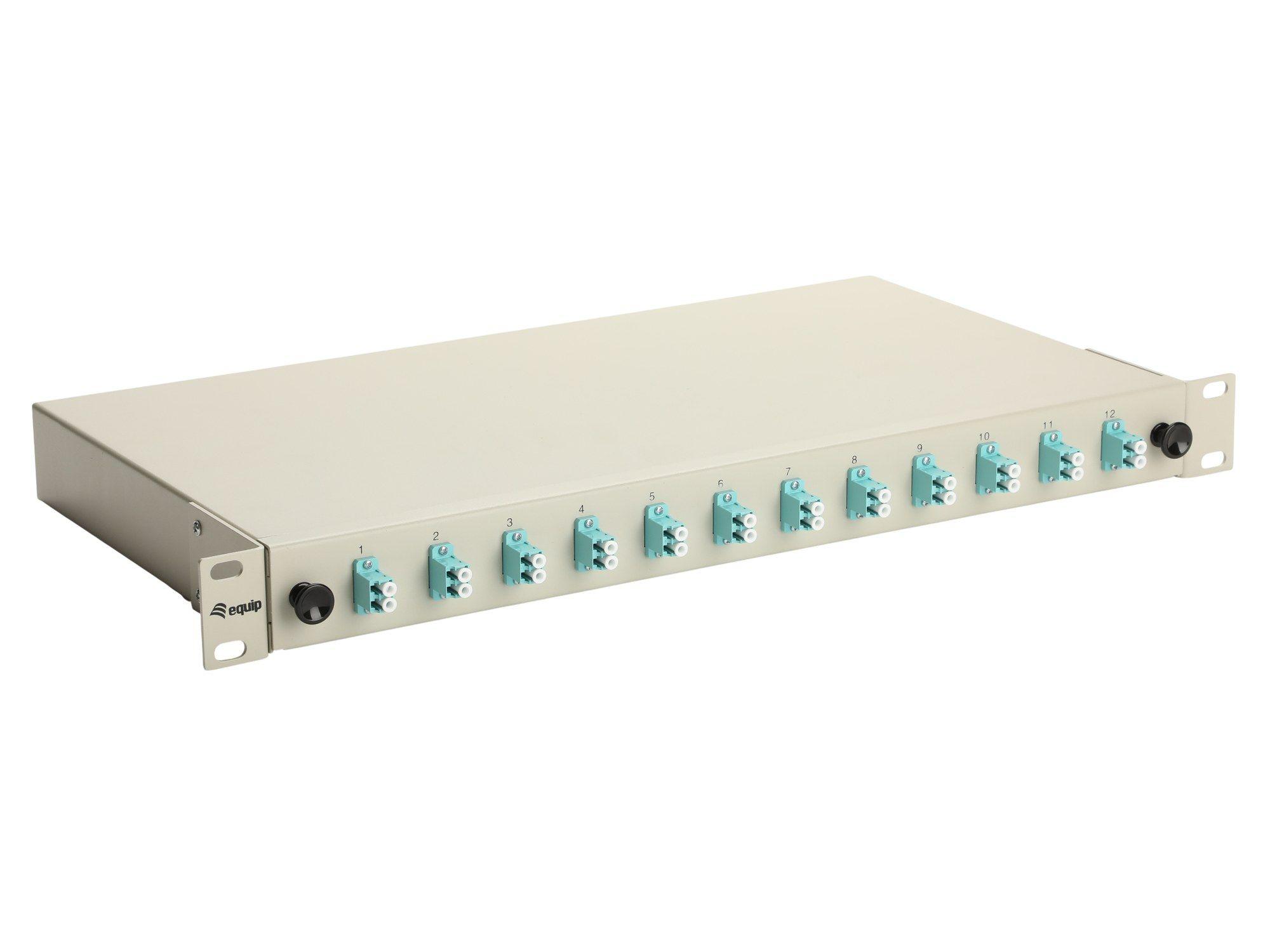 Painel de Emendas de Fibra Ótica EQUIP 337203 (12 portas LC Duplex - OM3 - Cinzento)