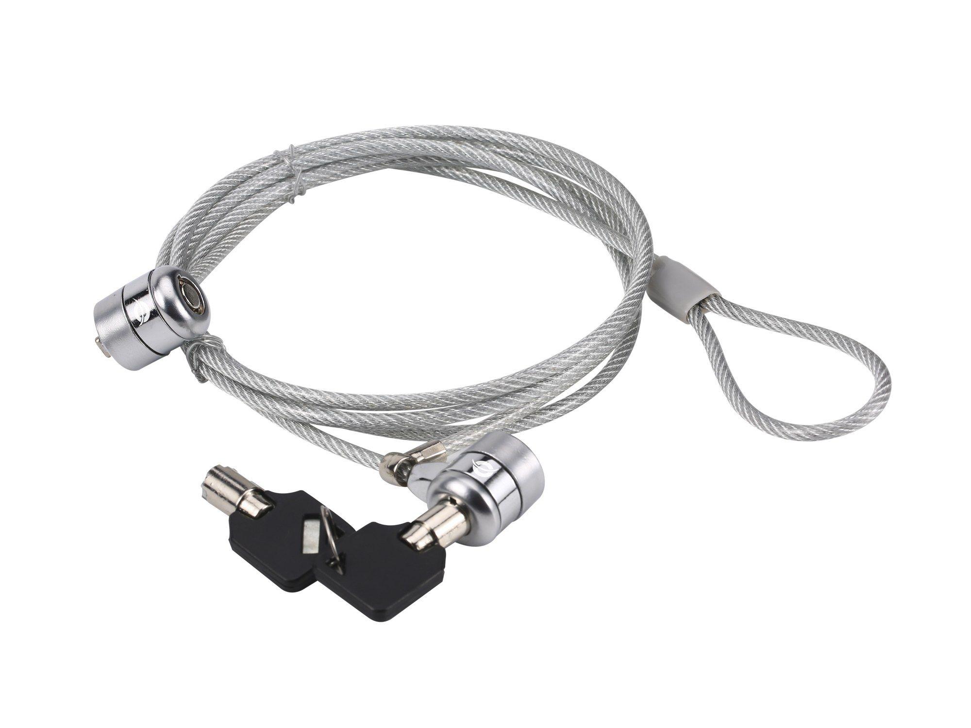 Cadeado de Segurança para Portátil CONCEPTRONIC CNBSLOCK15T (Cabo 1,5 m - Dupla Cabeça - Prateado), miniatura 2