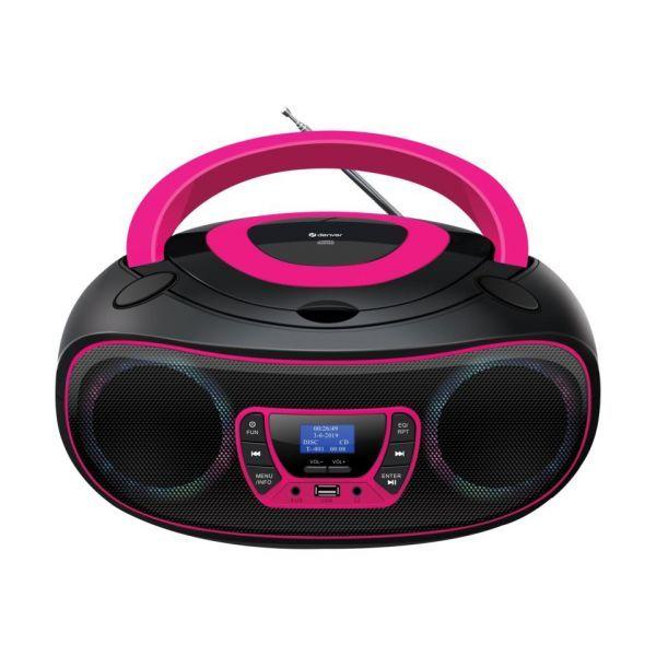 Leitor de CD Portátil DENVER TDB-212P (3,6 W - Rosa)