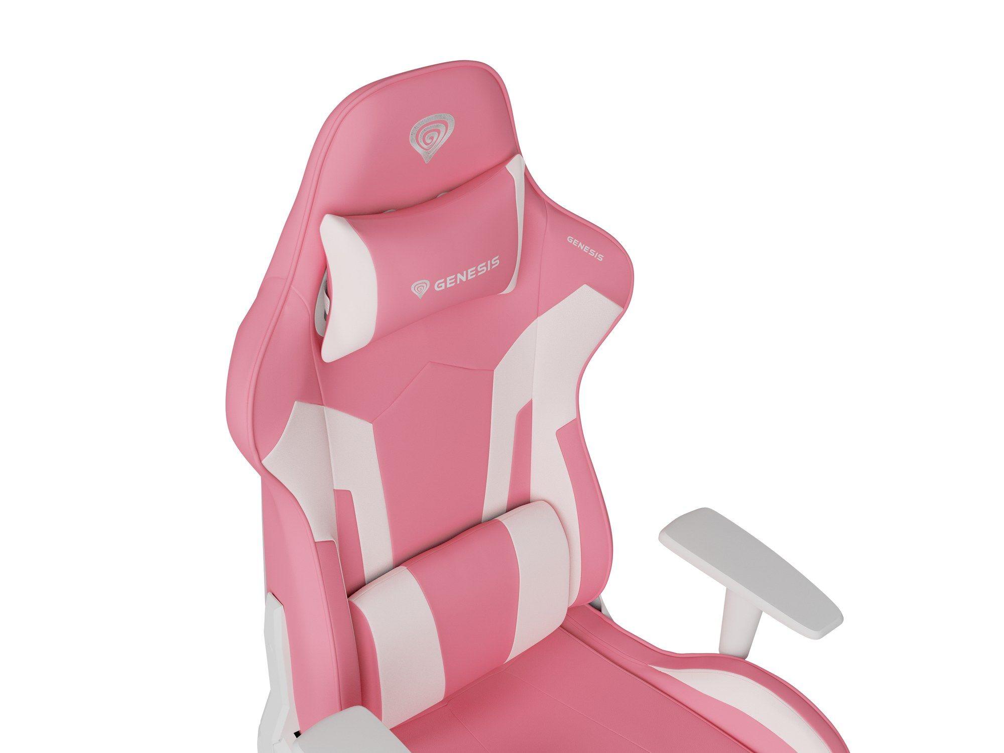 Cadeira Gaming GENESIS Nitro 710 (150 kg - 47,5-54,5 cm - 135° - Branco/Rosa) — miniatura 2