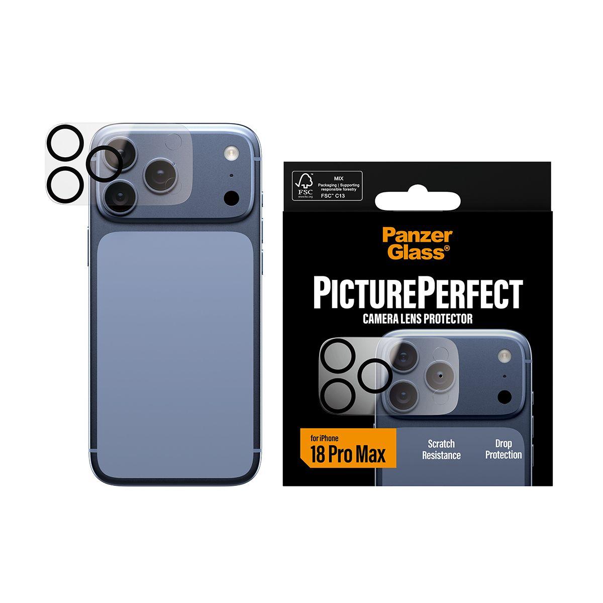Protetor de Lentes de Câmara PANZERGLASS PicturePerfect para iPhone 18 Pro Max (Apple iPhone 18 Pro Max - Silicone - Transparente), miniatura 2