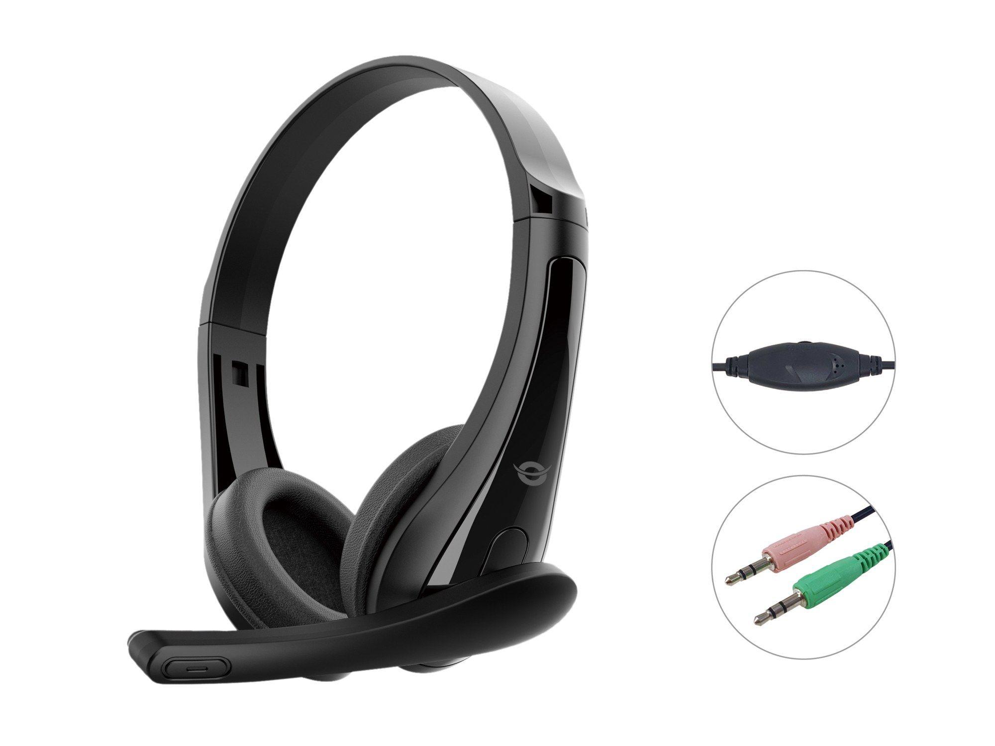 Headset CONCEPTRONIC POLONA06B3T (Binaural - Com fios - Supra-aural - Preto)
