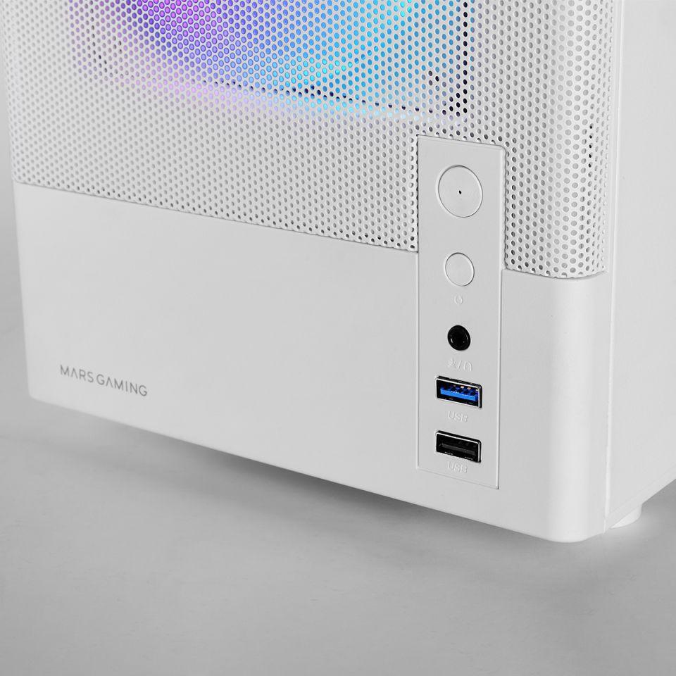 Caixa PC Micro-ATX MARS GAMING MC-ONYX (micro ATX, Mini-ITX - Mini Tower - Micro-ATX, Mini-ITX - Branco) — miniatura 4