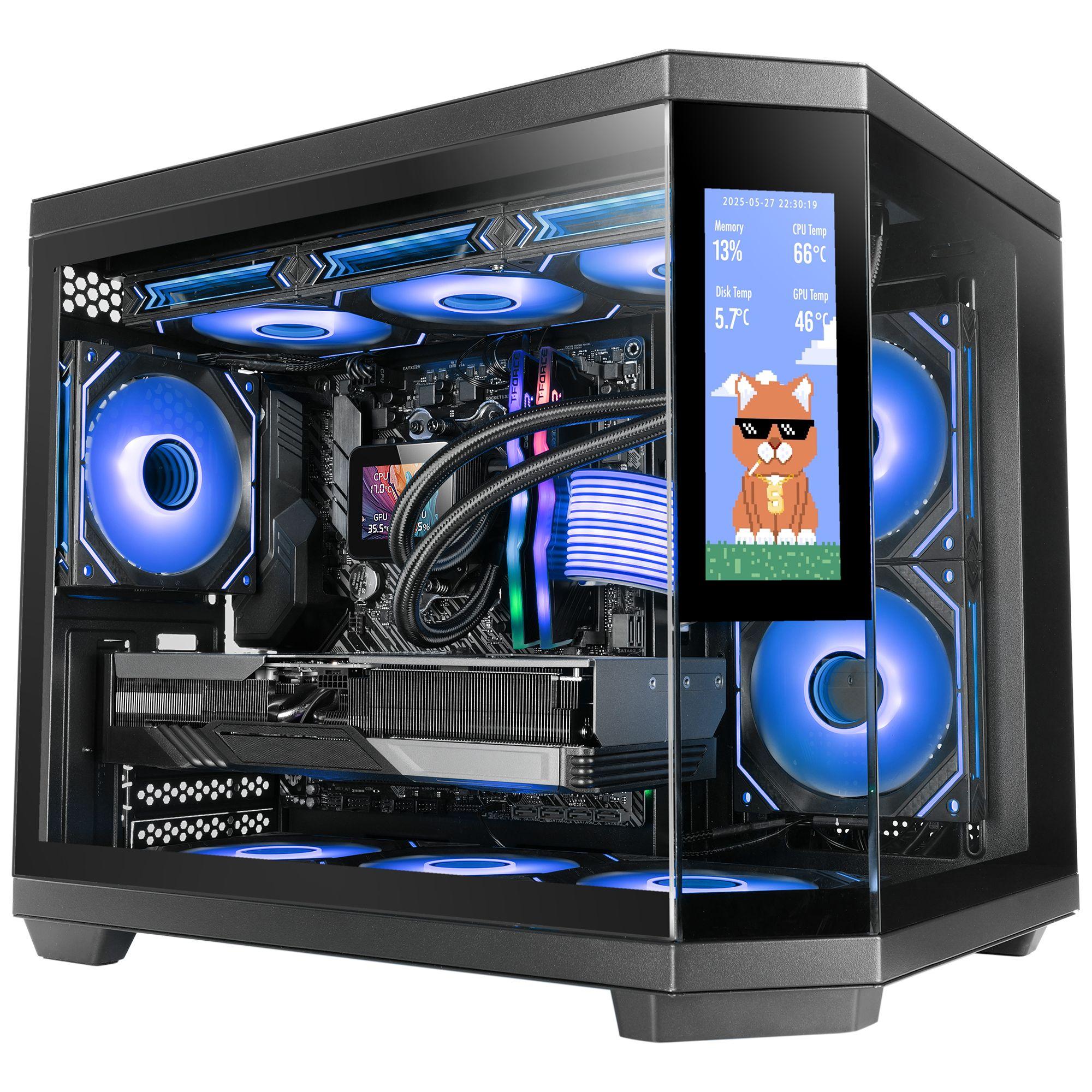 Caixa Micro-ATX MARS GAMING MC3TCORELCDM (Ecrã IPS 7,2" - Preto)