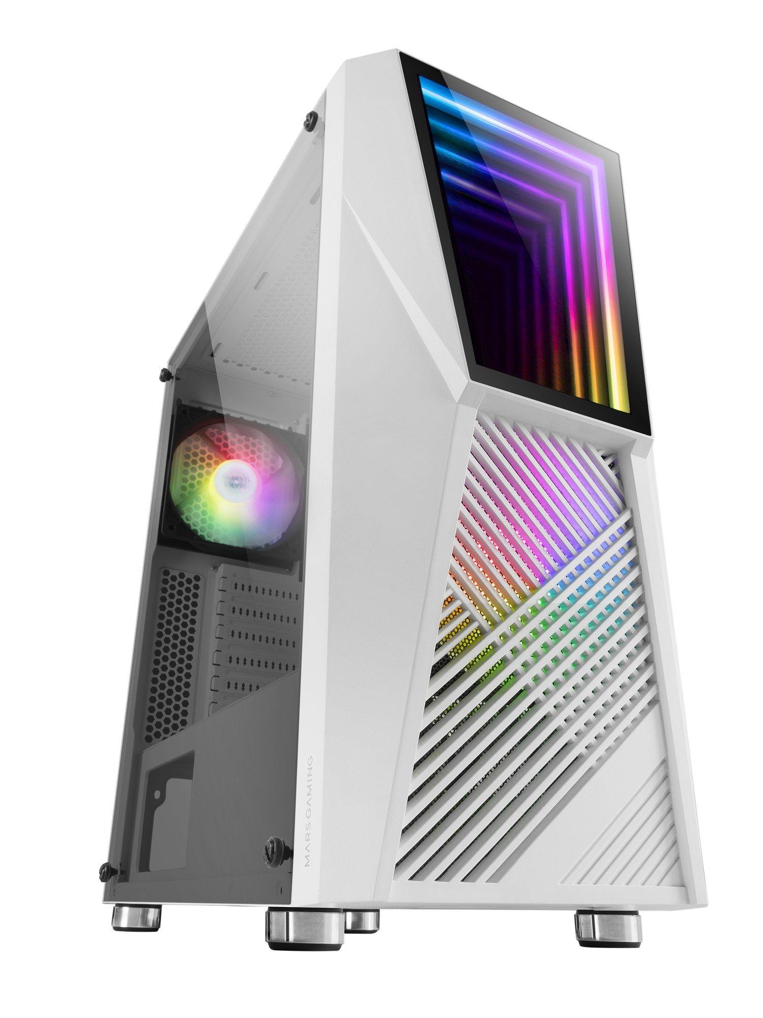 Caixa ATX MARS GAMING MC777W (ATX, Micro ATX, Mini-ITX - ARGB - 15,8 cm - Branco)