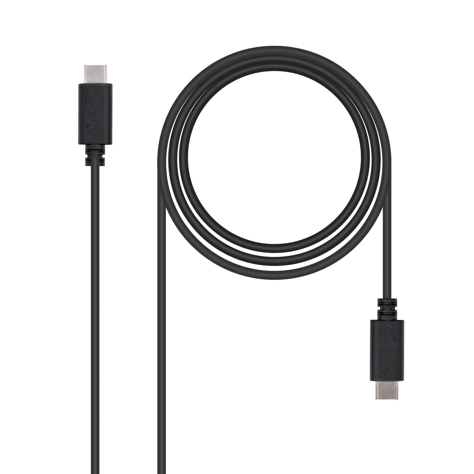Cabo USB NANOCABLE 10.01.2301 (1 m - USB C - Preto)