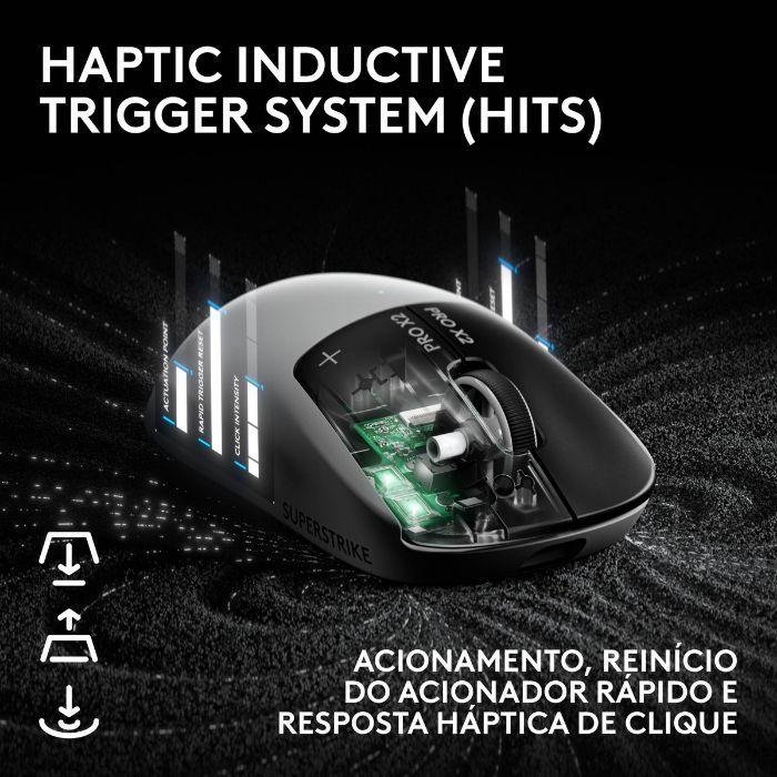 Rato LOGITECH G PRO X2 SUPERSTRIKE (Mão direita - 44000 DPI - Ótico - Preto/Branco) — miniatura 3