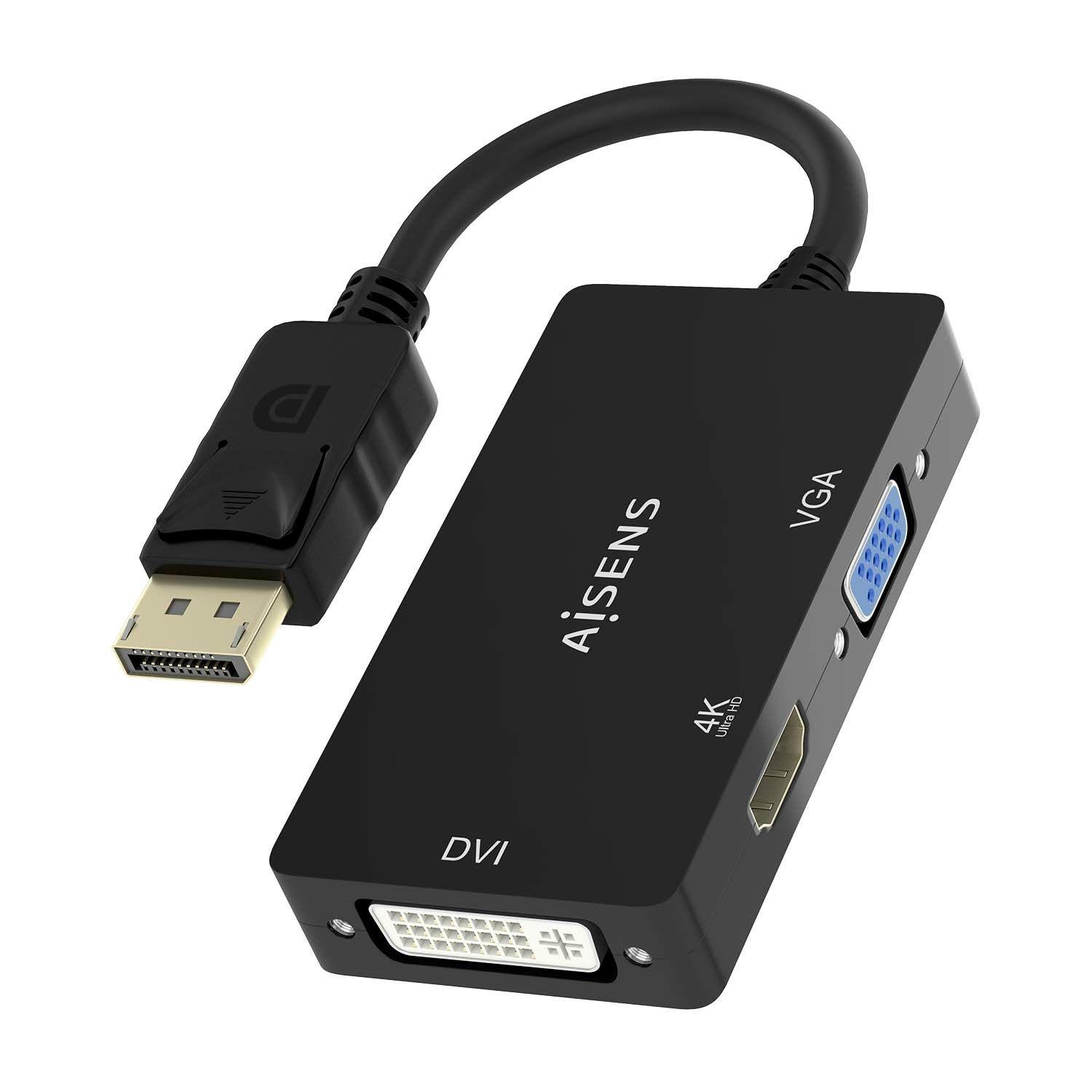 Conversor Multiporta AISENS A125-0861 (0,15 m - VGA + HDMI + DVI - Preto) — miniatura 3