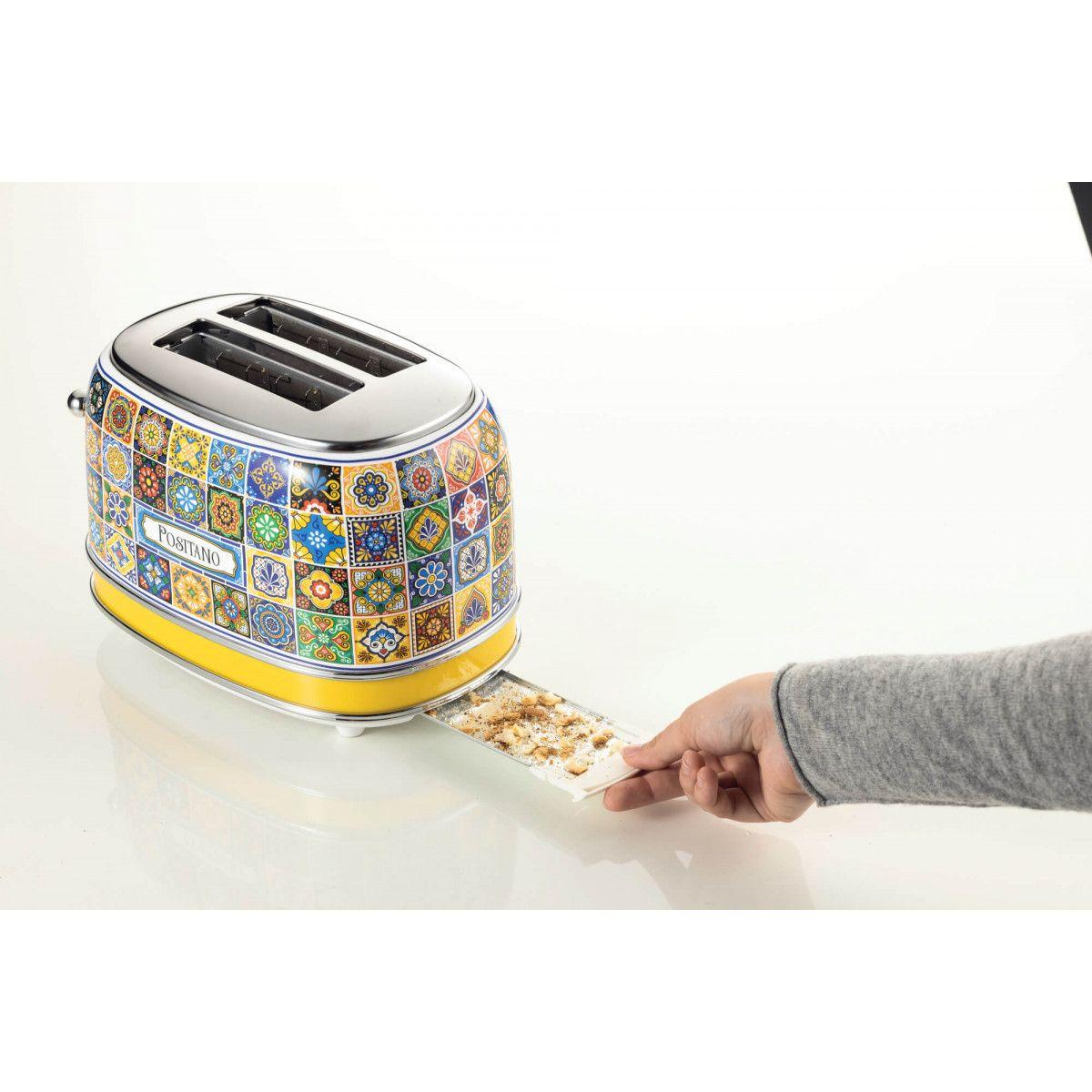 Torradeira ARIETE 0155/1P Positano (810 W - Metal - Altura 20 cm - Azul e Amarelo), miniatura 3