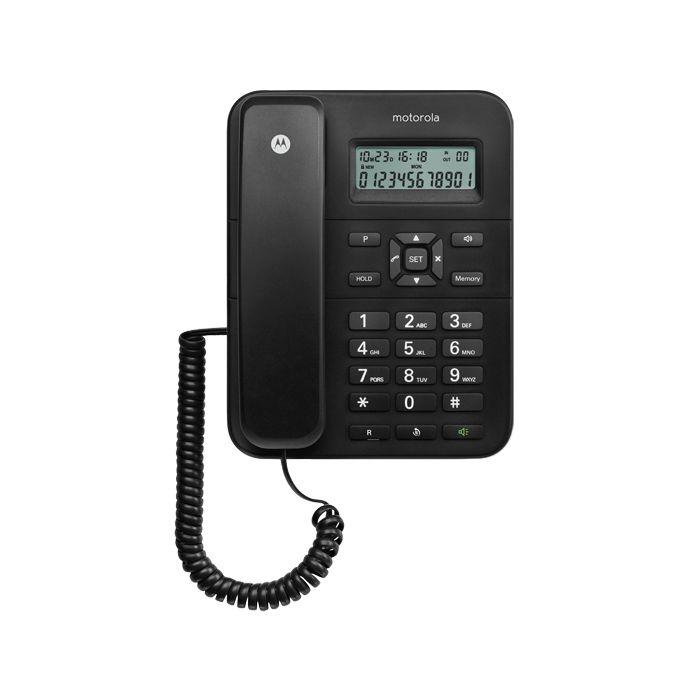 Telefone Fixo com Fios MOTOROLA CT202 (Preto)