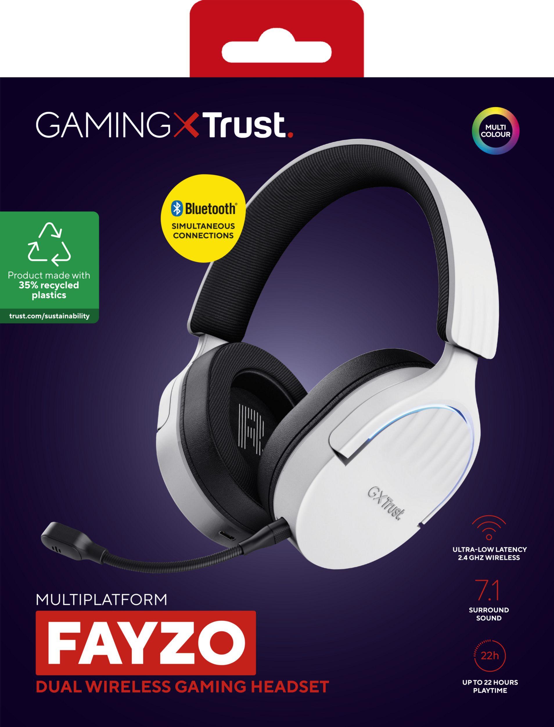Headset Gaming TRUST GXT 491W Fayzo Wireless (Binaural - Com fios e sem fios - 5 cm - Branco), miniatura 8