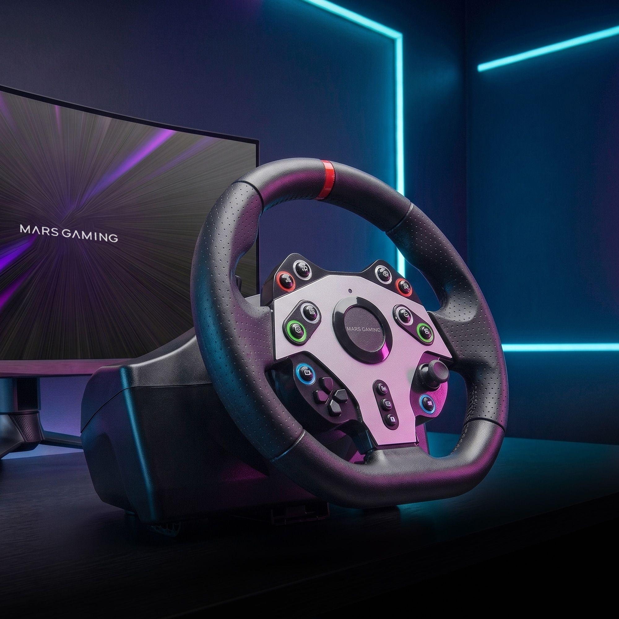 Volante com Pedais MARS GAMING MWH-RSXTWO (Preto), miniatura 8