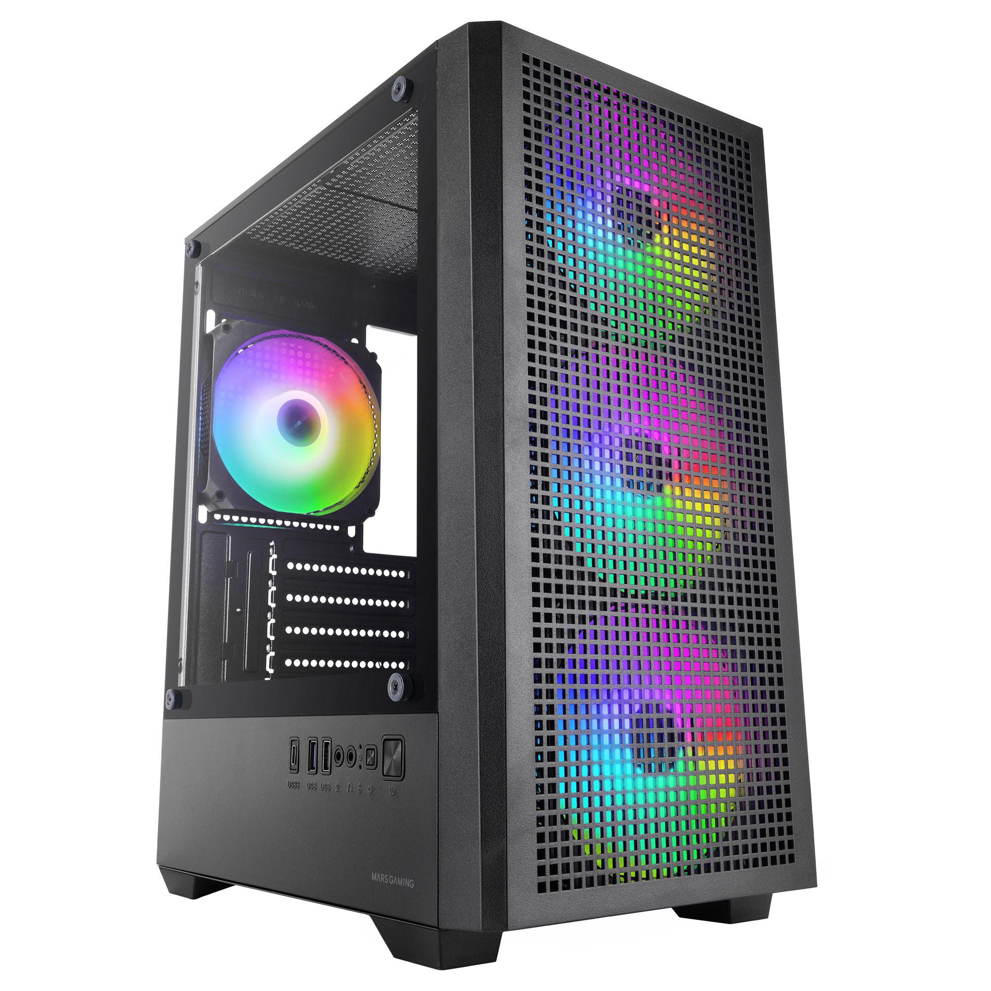 Caixa PC MARS GAMING MC-VECTOR (Micro ATX, Mini-ITX - Mini Tower - ARGB - Preto)