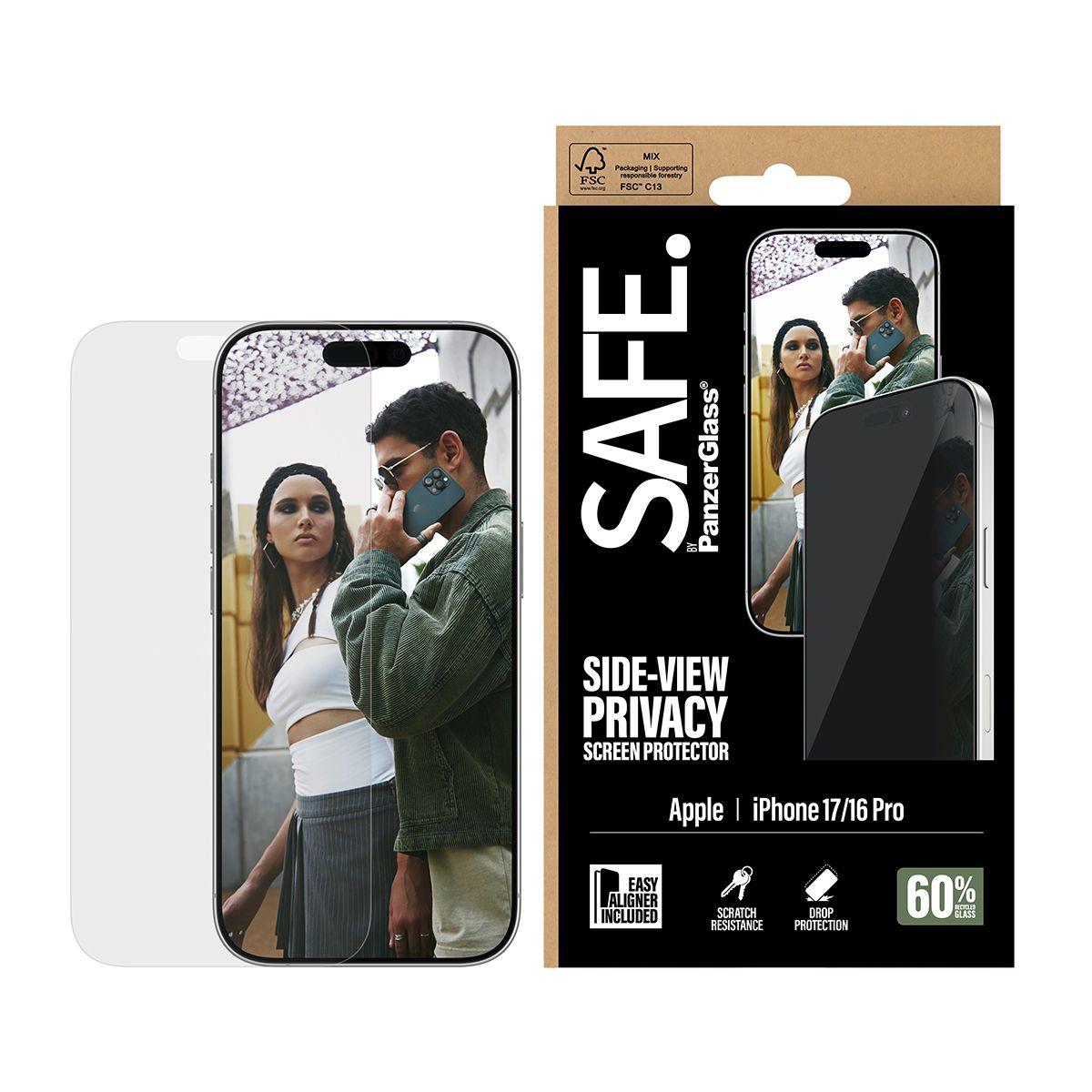 Película de Vidro Temperado PANZERGLASS SAFE Privacy para iPhone 17/16 Pro (Apple - Transparente) — miniatura 2
