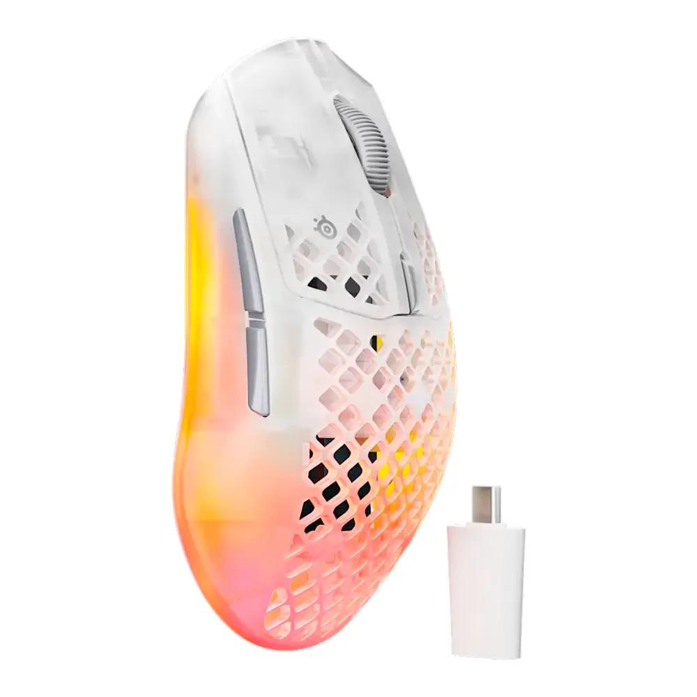 Rato STEELSERIES Aerox 3 Wireless Gen 2 Ghost (Mão direita - 26000 DPI - Ótico - Branco/Transparente) — miniatura 3