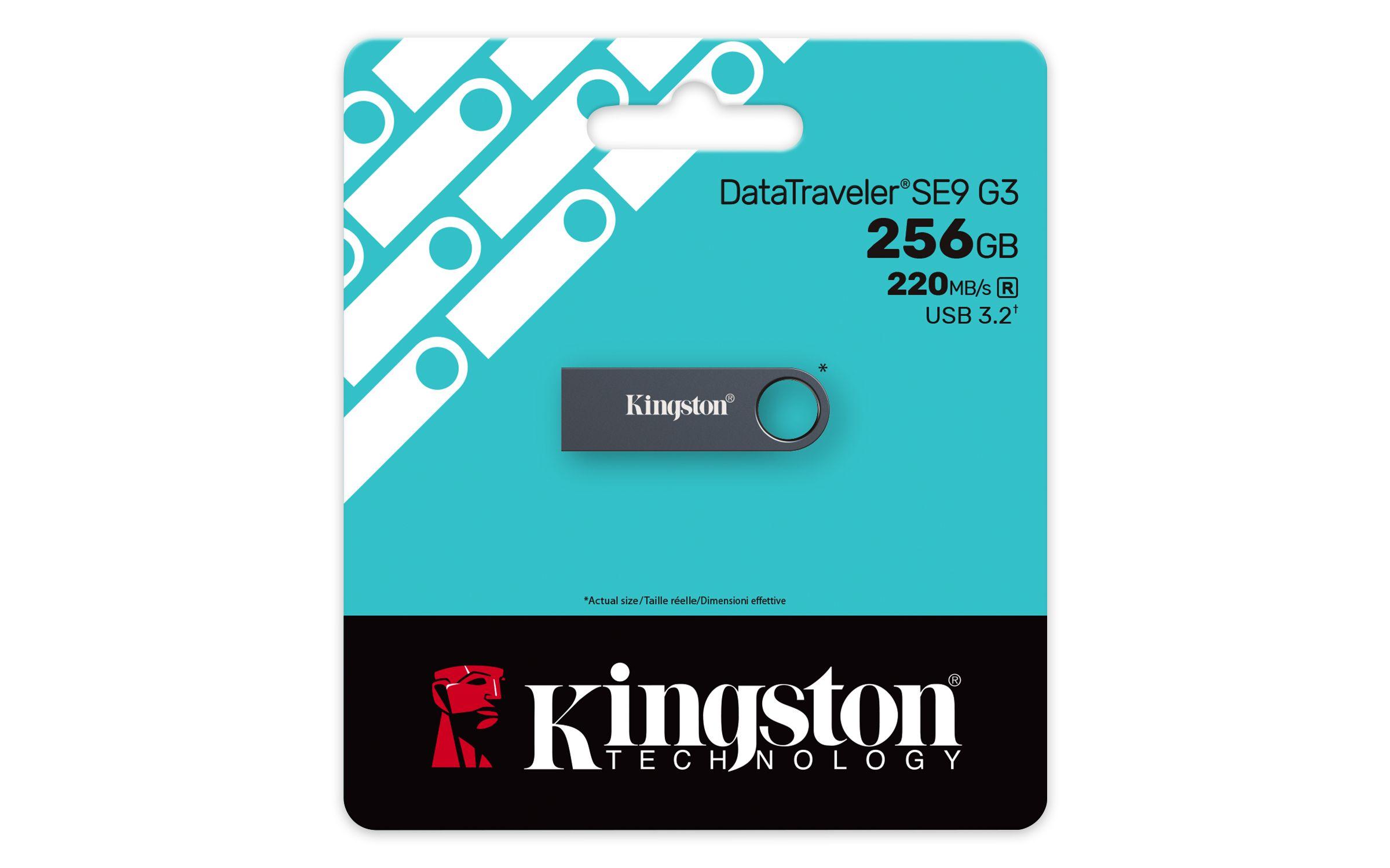 Pen USB KINGSTON DataTraveler SE9 G3 (256 GB - Sem tampa - USB Type-A - Preto), miniatura 3
