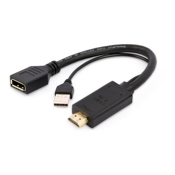 Adaptador HDMI para DisplayPort Ativo GEMBIRD A-HDMIM-DPF-01 (0,1 m - DisplayPort + USB Tipo A - HDMI Tipo A padrão - Preto), miniatura 3