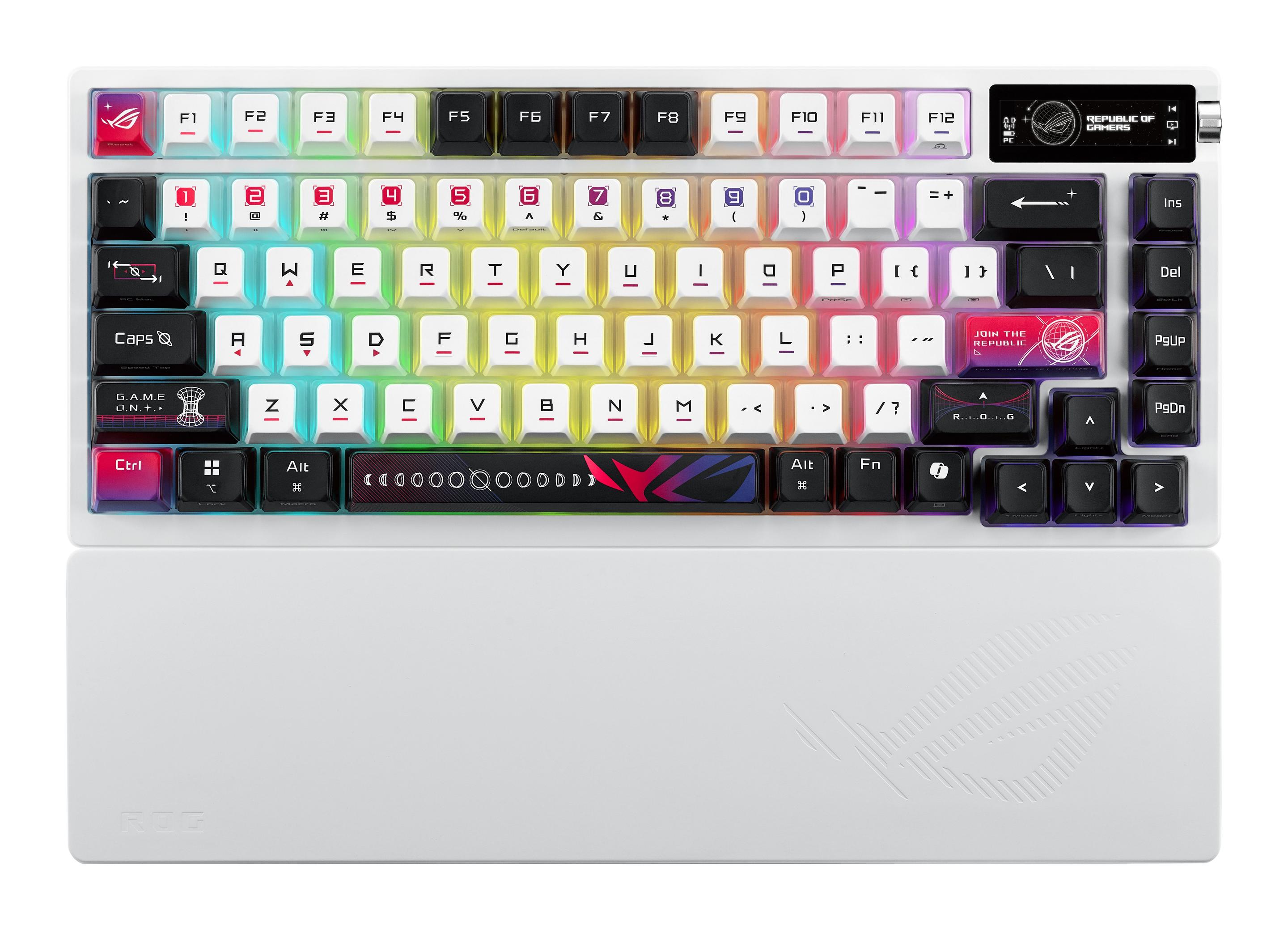Teclado ASUS ROG Azoth X (Suíço - Interruptor de chave mecânico - 75% - Preto, Branco) — miniatura 2
