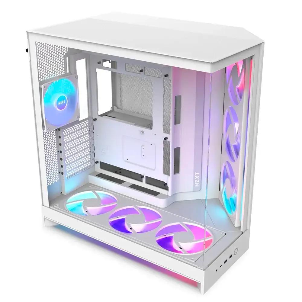 Caixa PC NZXT H9 Flow RGB+ (2025) (EATX, ATX, micro-ATX, Mini-ITX - Mid Tower - EATX, Mini-ITX, ATX, micro-ATX - Branco) — miniatura 2