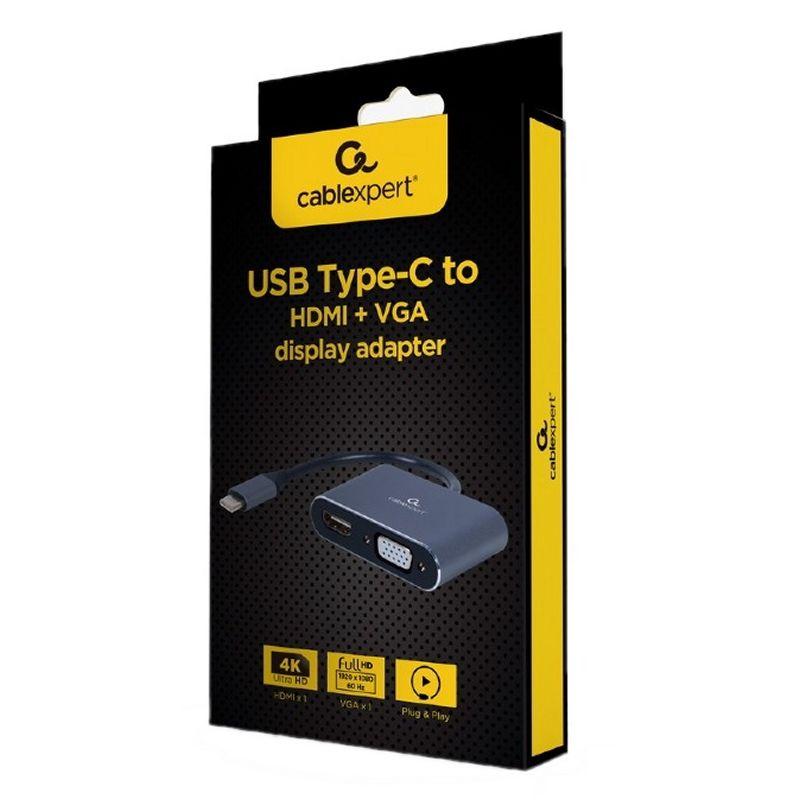 Adaptador USB-C GEMBIRD A-USB3C-HDMIVGA-01 (0,15 m - 60 Hz - Cinza), miniatura 2