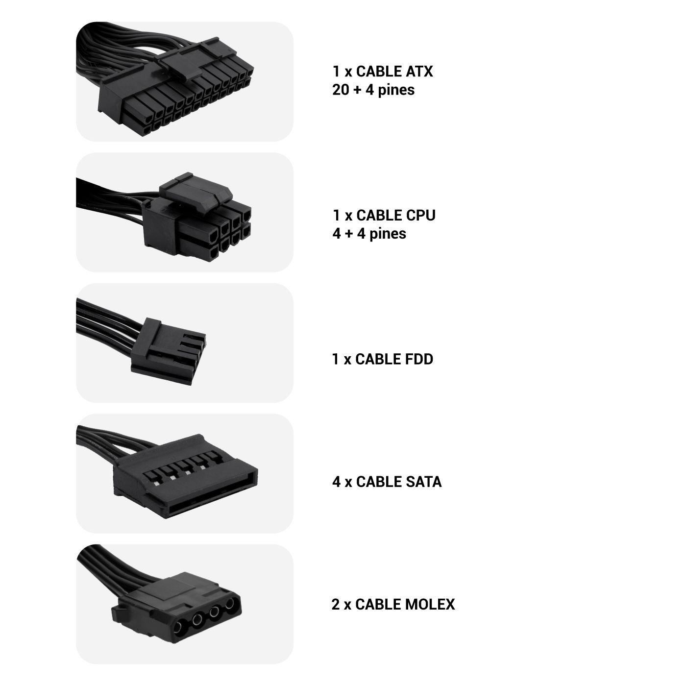Fonte de Alimentação COOLBOX Basic 500GR (ATX - 500 W - Não modular - Preto) — miniatura 2