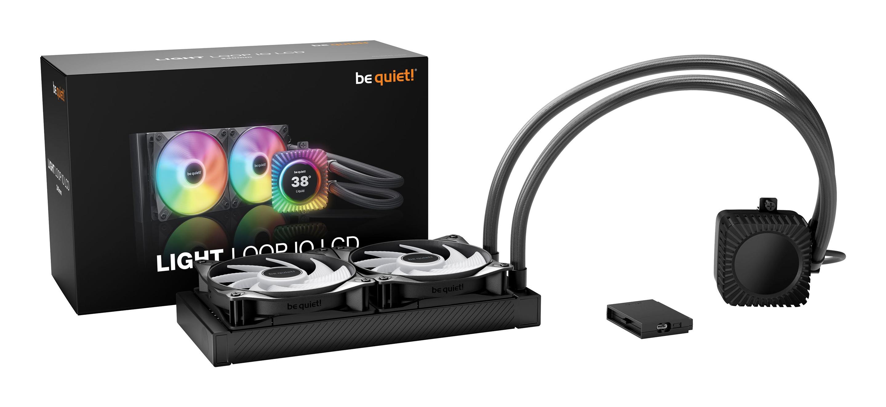 Refrigeração Líquida AIO BE QUIET! LIGHT LOOP IO LCD 240mm (120 mm - 2 ventoinhas - 2100 RPM - Preto) — miniatura 2