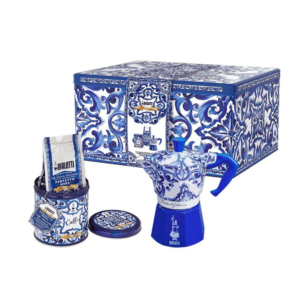 Cafeteira Italiana BIALETTI Moka Express Dolce&Gabbana (Azul e Branco)