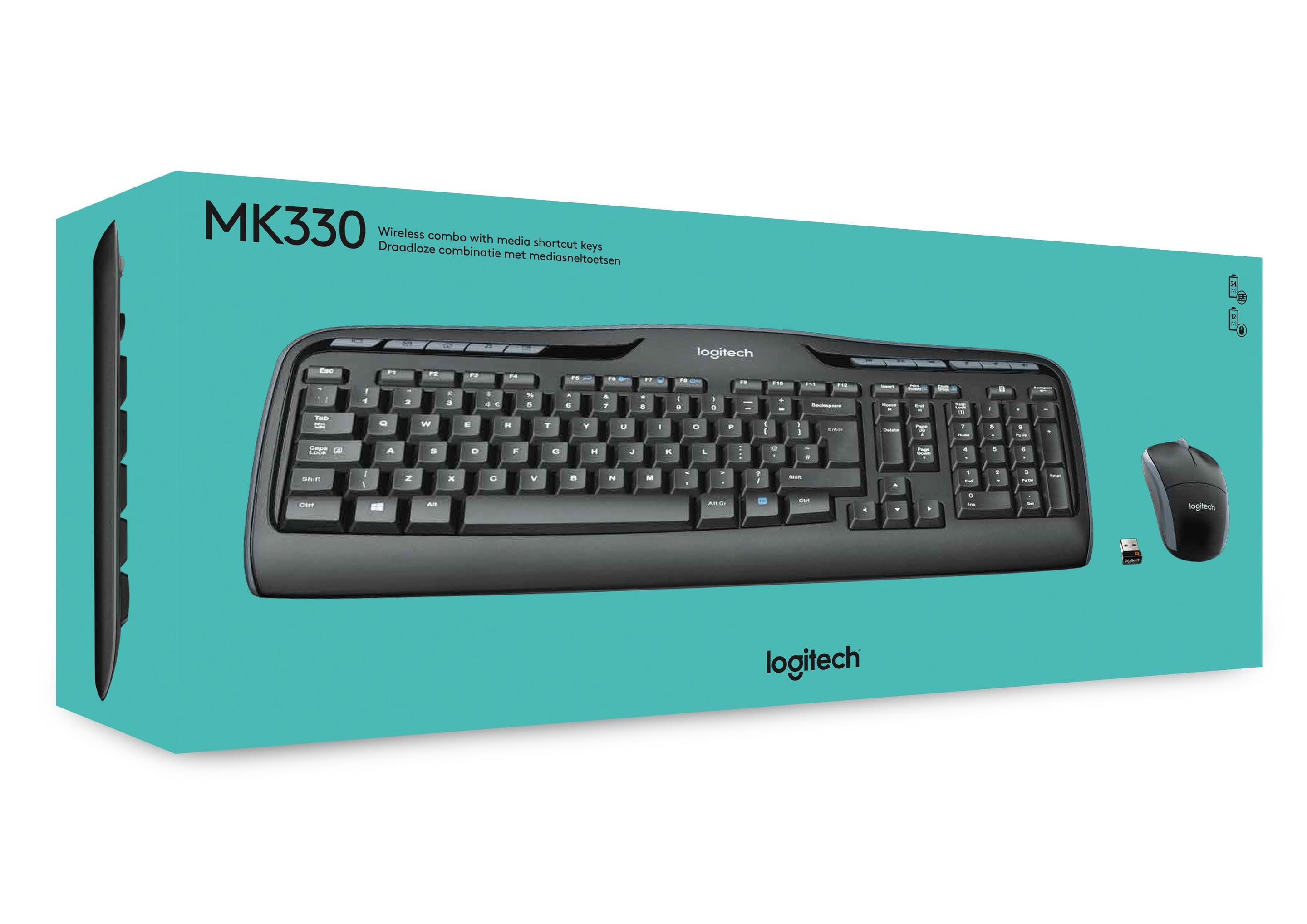 Teclado e Rato LOGITECH MK330 (Estados Unidos - Tamanho completo - USB - Preto) — miniatura 5