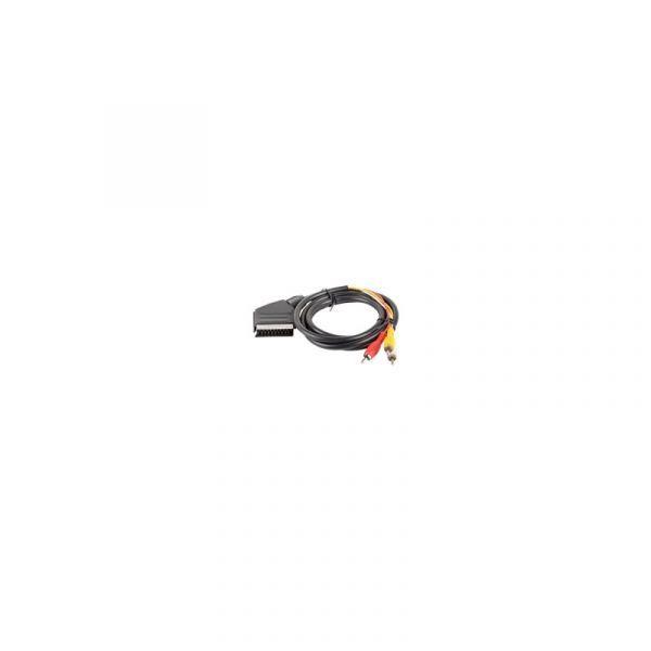 Cabo SCART para 3 RCA LANBERG CA-EURC-10CC-0018-BK (1,8 m - 3 x RCA macho - Preto), miniatura 2